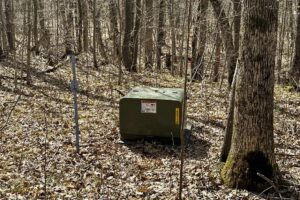 Buildable wooded land for sale in Rusk County near Chetek featuring 287 feet of pond frontage.